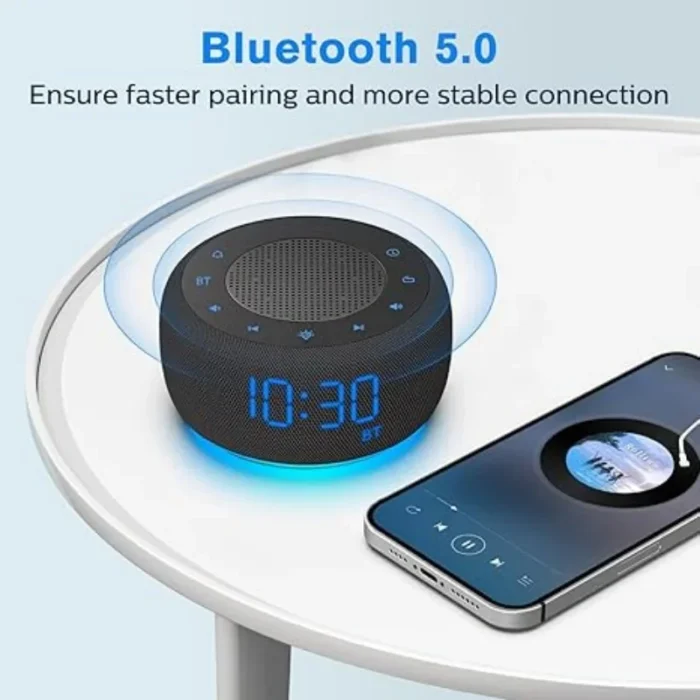 Bluetooth Table Alarm Clock – FM Radio, Music Player, Night Light & Desktop Bedroom Speaker - Image 3