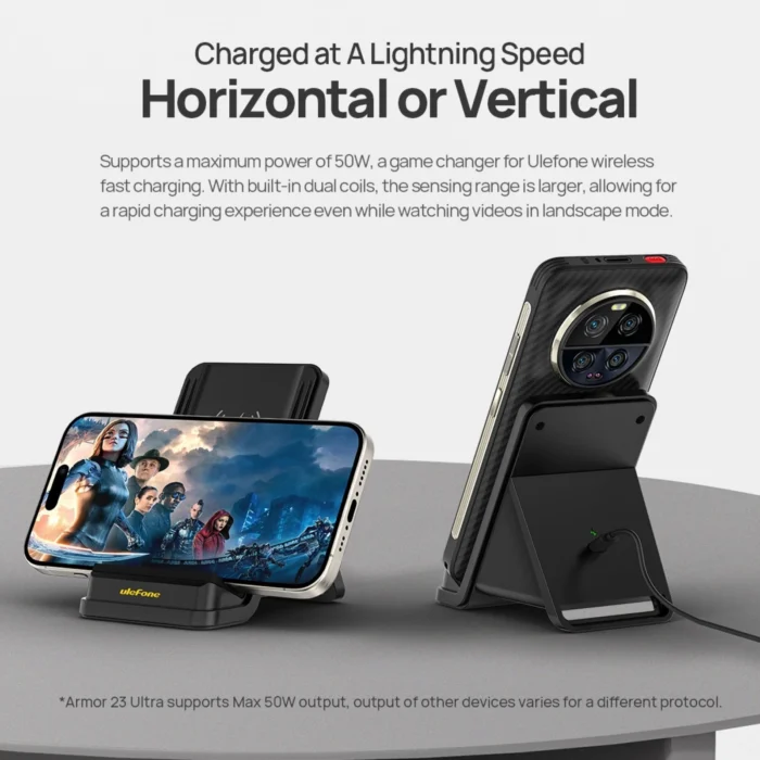 50W Air-Cooled Wireless Charging Stand – Fast Charging Holder with Cooling Fan for Phones & Devices - Image 6