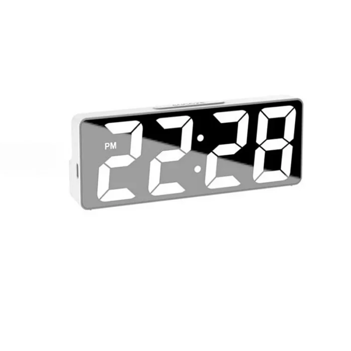 Voice Control Digital Alarm Clock – Temperature, Date, Alarm, Snooze, Night Mode, 12/24H, USB Plug-in Always On LED Table Clock - Image 10