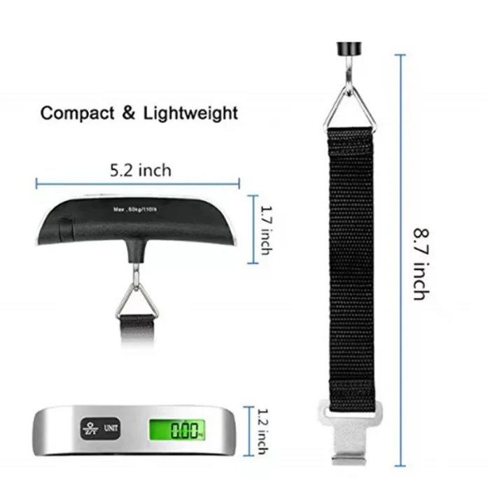 Portable Digital Luggage Scale – 50kg/110lb LCD Hanging Baggage Weight Scale for Travel & Suitcases - Image 3