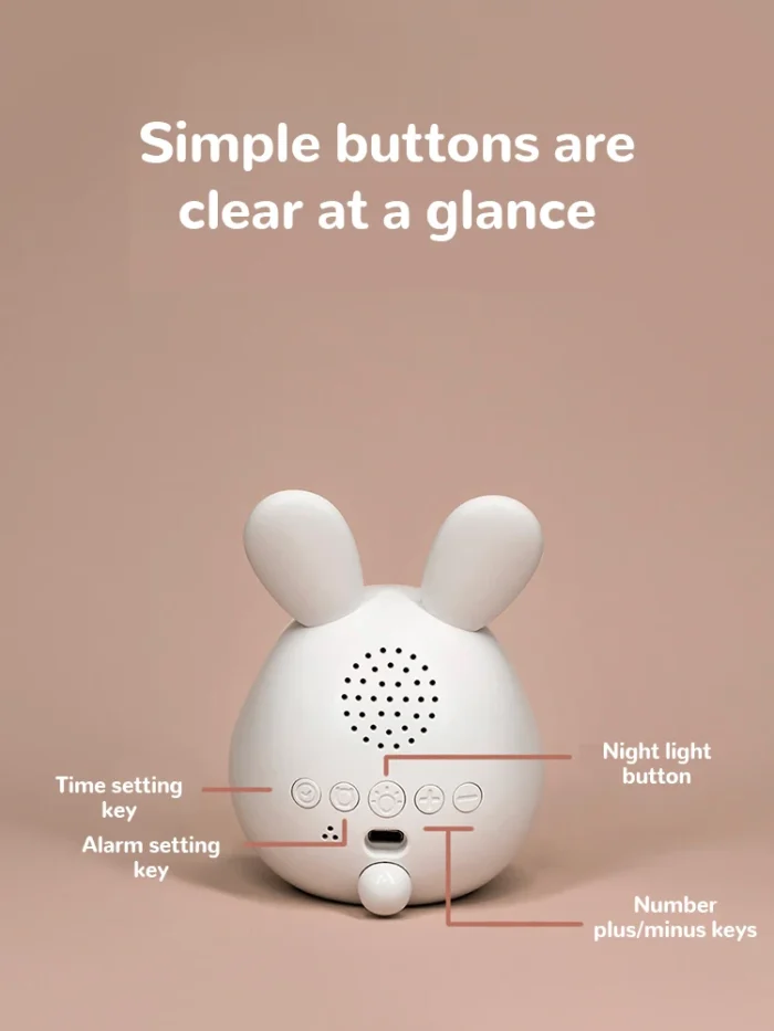 Cute Bunny LED Alarm Clock for Kids | Night Light, Stepless Dimming & Digital Display - Image 2
