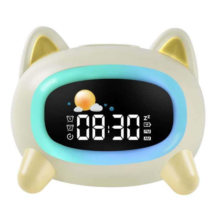 Smart Kids Wake-Up Alarm Clock – LED Display, 5-Color Night Light, Music Player & Voice Control - Image 7
