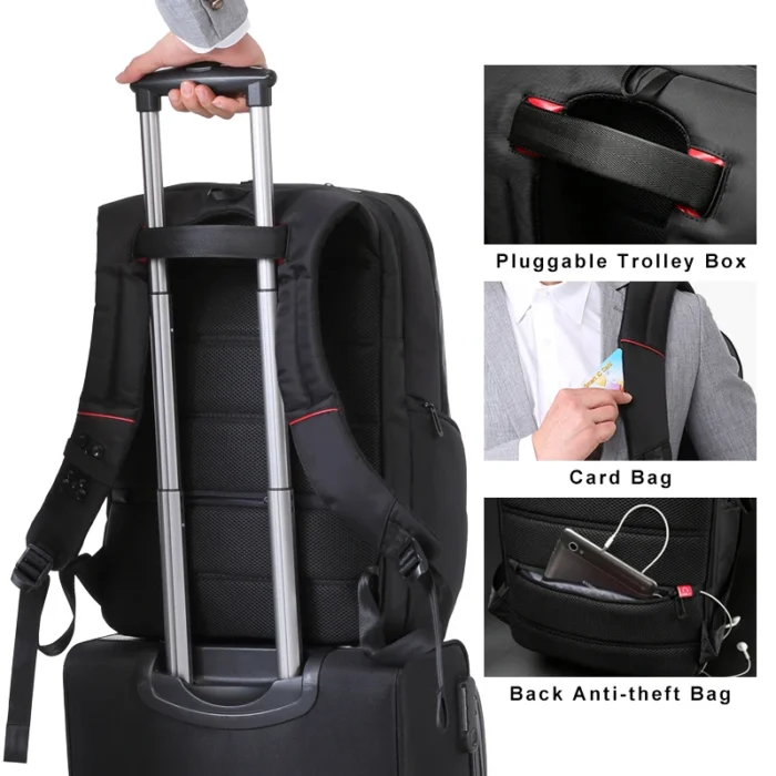 Waterproof Anti-Theft Laptop Backpack – Multi-Layer Business & Travel Bag with USB Charging, Fits 15.6”–17.3” Laptops - Image 4