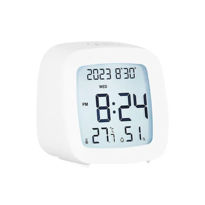 LED Alarm Clock with Backlight – Battery Operated LCD Display with Temperature & Humidity Monitor | Home, Office, School Decor - Image 8