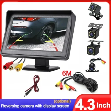 4.3-Inch Rear View Monitor with Backup Camera – Easy Installation Parking Assist System for Vehicles