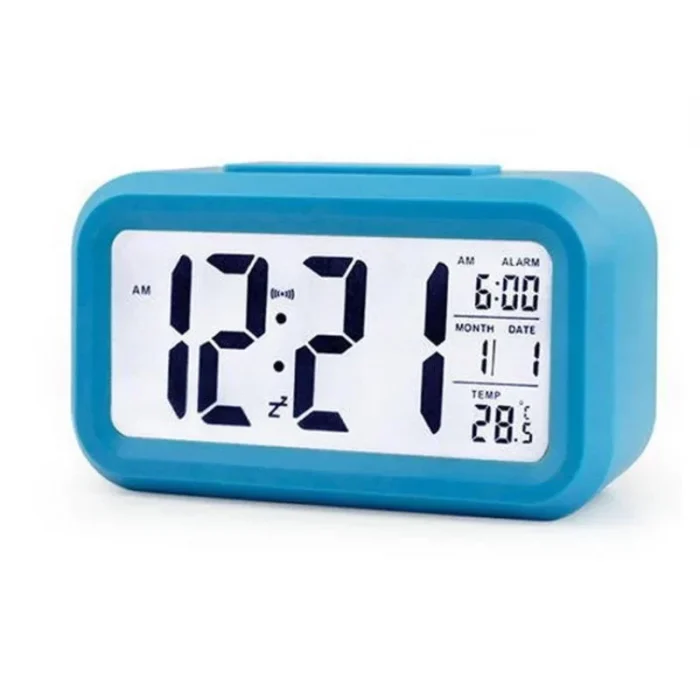 Digital LCD Alarm Clock with Calendar & Thermometer – Compact Desk Clock with Backlight & Snooze - Image 9
