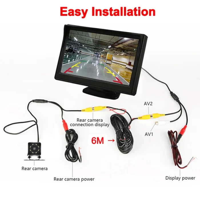 4.3-Inch Rear View Monitor with Backup Camera – Easy Installation Parking Assist System for Vehicles - Image 5
