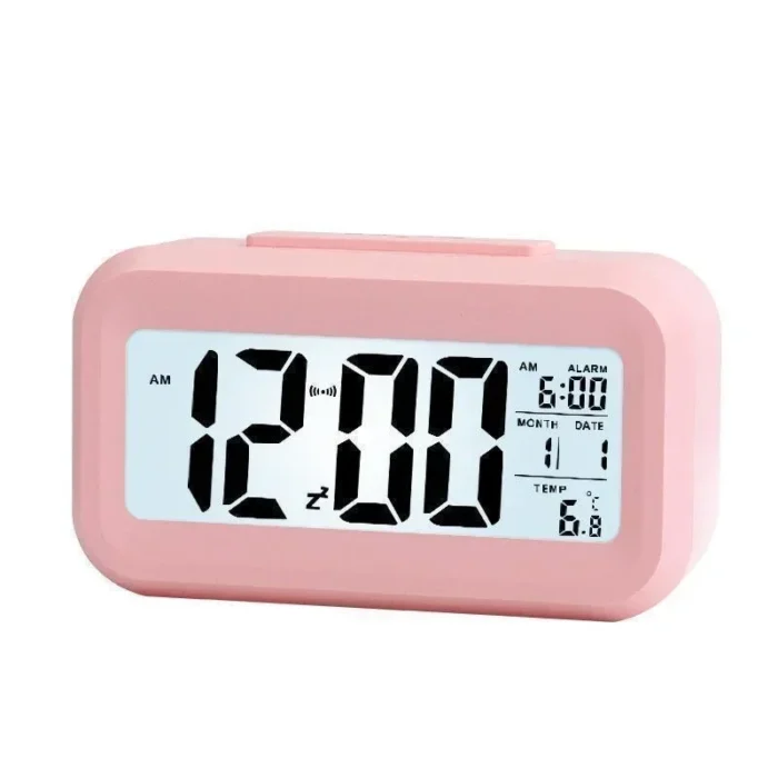 Digital LCD Alarm Clock with Calendar & Thermometer – Compact Desk Clock with Backlight & Snooze - Image 7