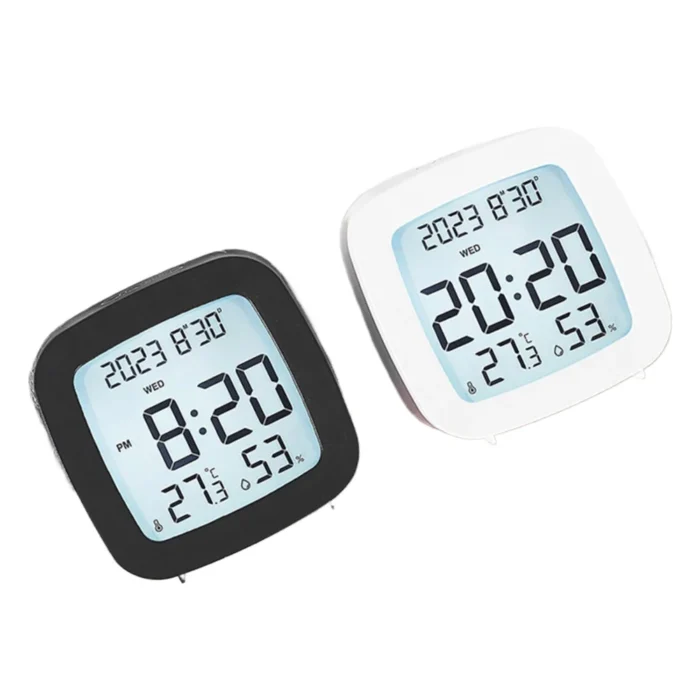 LED Alarm Clock with Backlight – Battery Operated LCD Display with Temperature & Humidity Monitor | Home, Office, School Decor - Image 2