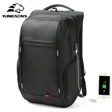 Kingsons Waterproof Unisex Laptop Backpack – USB Charging Anti-Theft School & Travel Bag (Fits 15.6" & 17.3" Laptops)