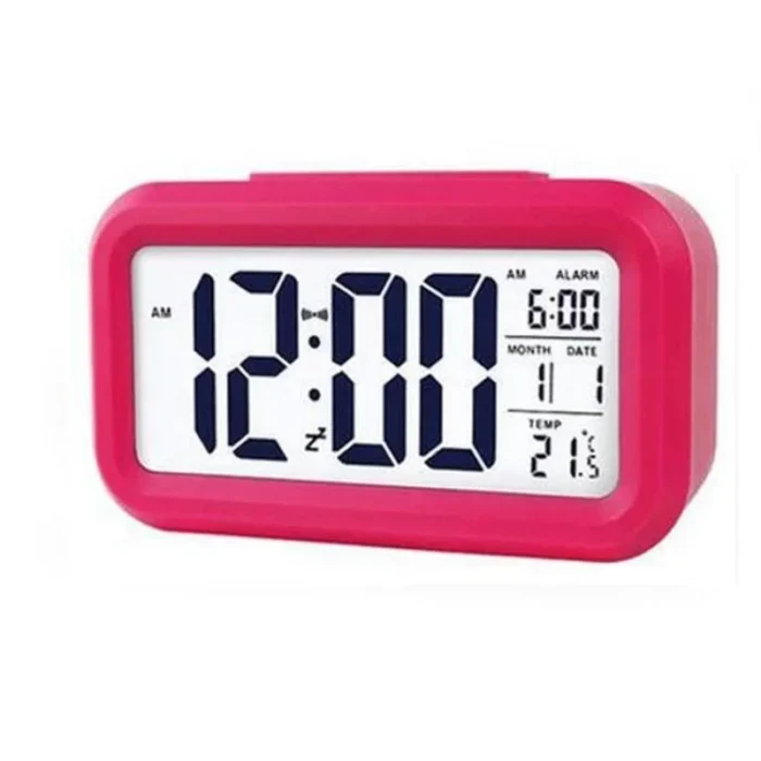 Digital LCD Alarm Clock with Calendar & Thermometer – Compact Desk Clock with Backlight & Snooze - Image 8