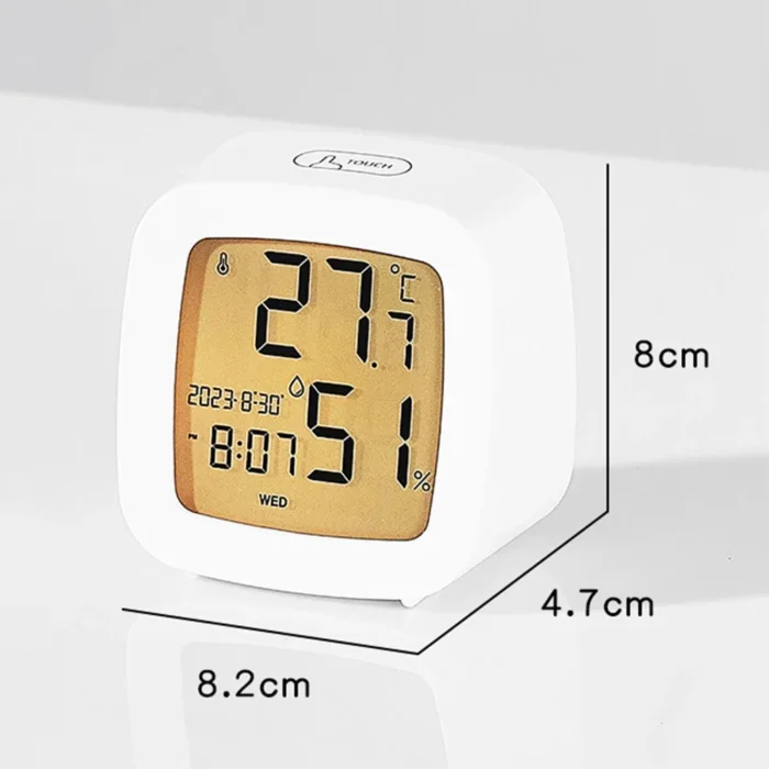 LED Alarm Clock with Backlight – Battery Operated LCD Display with Temperature & Humidity Monitor | Home, Office, School Decor - Image 4