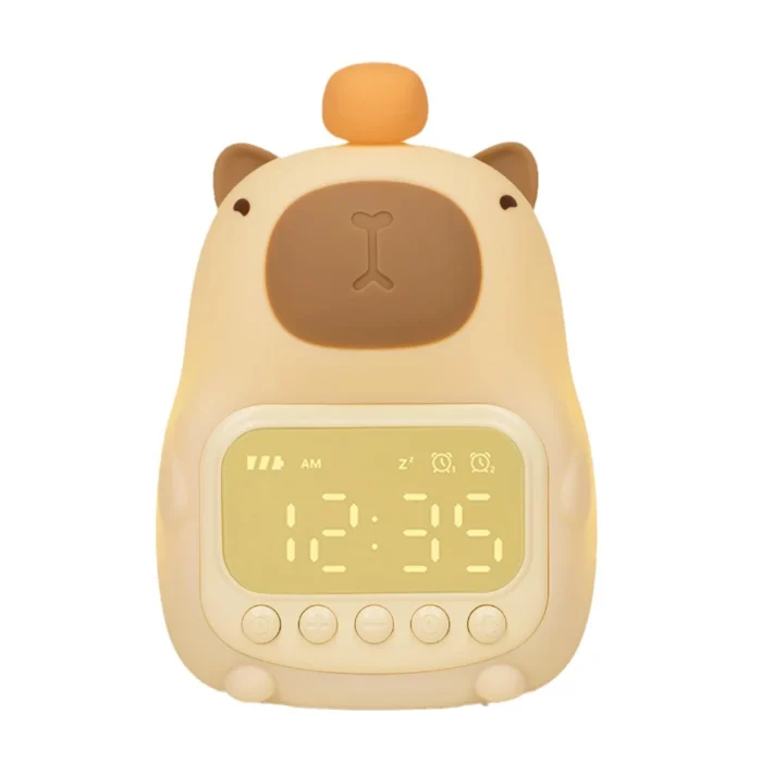 Capybara LED Alarm Clock Kids Bedside Sleep Temperature Display Digital Clock USB Rechargeable Night Light Table Clock Decor - Image 7