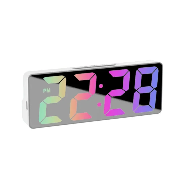 Voice Control Digital Alarm Clock – Temperature, Date, Alarm, Snooze, Night Mode, 12/24H, USB Plug-in Always On LED Table Clock - Image 8