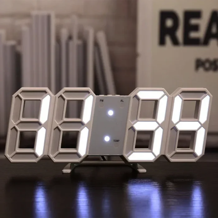 Large LED Digital Wall Clock ,Wall Mounted Remote Control Temperature Date Week Display Timer Dual Alarm Clock - Image 8
