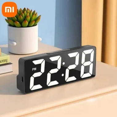Voice Control Digital Alarm Clock β Temperature, Date, Alarm, Snooze, Night Mode, 12/24H, USB Plug-in Always On LED Table Clock