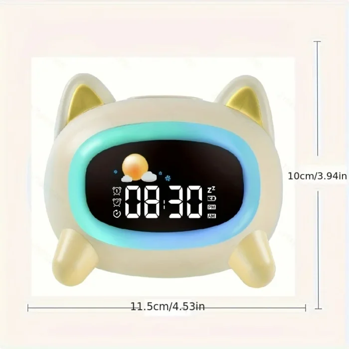 Smart Kids Wake-Up Alarm Clock – LED Display, 5-Color Night Light, Music Player & Voice Control - Image 6