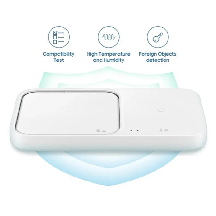 15W Dual Wireless Charger with Travel Adapter – Fast Charging Pad for Smartphones, Smartwatch & Earbuds (Qi-Compatible) - Image 2