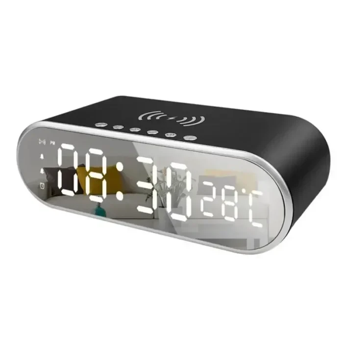 Smart Wireless Charging LED Desk Clock | Dual Alarm, Temperature & Calendar Display | Fast Charging Compatible - Image 7