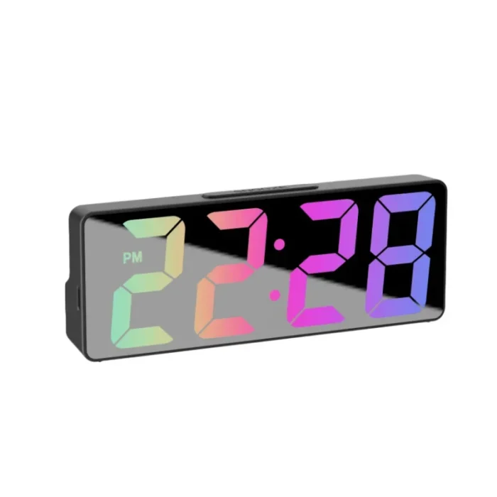 Voice Control Digital Alarm Clock – Temperature, Date, Alarm, Snooze, Night Mode, 12/24H, USB Plug-in Always On LED Table Clock - Image 7