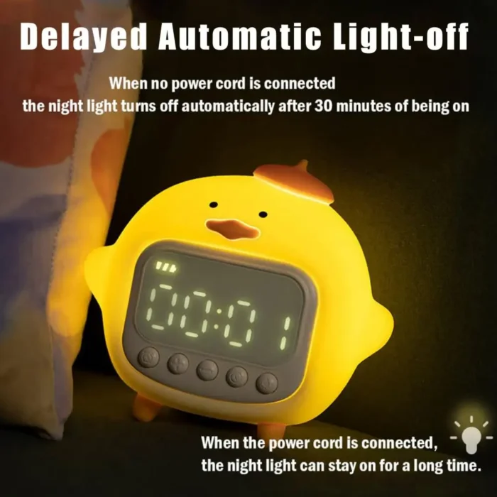 Cute Duckling Wake-Up Light Alarm Clock – LED Time Display, 5 Alarms, Adjustable Volume - Image 4
