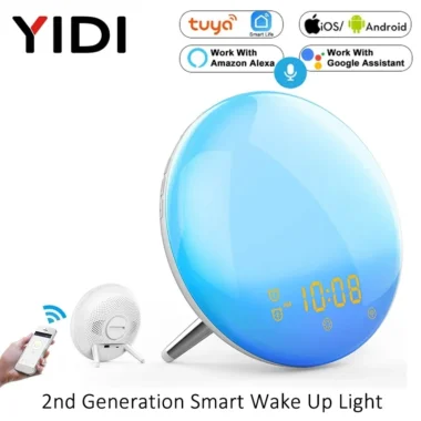 Smart WiFi Wake Up Light Alarm Clock β Sunrise Simulation, 4 Alarms, Snooze, Works with Alexa & Google Home